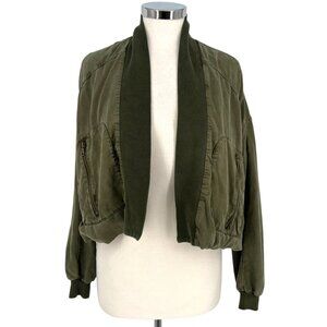 Young Fabulous & Broke Fara Convertible Cropped Utility Jacket Green Size Small